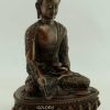 Oxidized Copper 8.75" Bhaisajyaguru Statue, Beautiful Hand Carved Engravings - Right
