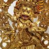 Fully Gold Plated 30cm Vajrapani Statue (Handmade) - Face Detail