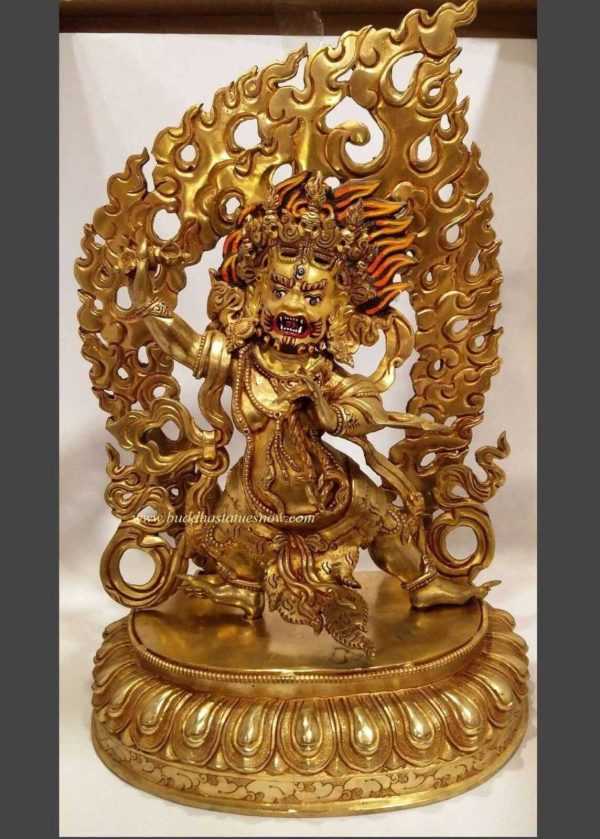 Fully Gold Plated 30cm Vajrapani Statue (Handmade) - Front