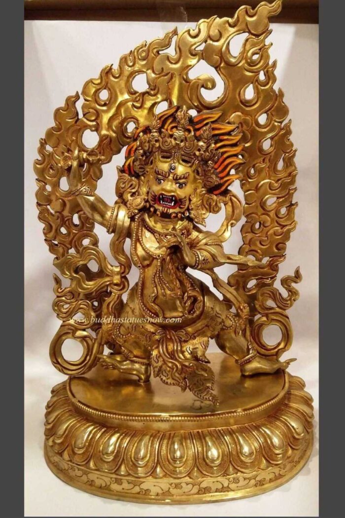 Fully Gold Plated 30cm Vajrapani Statue (Handmade) - Front