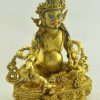Fully Gold Gilded 10.5" Yellow Dzambhala Statue (Kubera) - Right