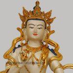 Partly Gold Gilded 52cm Standing Vajrasattva Statue - Face
