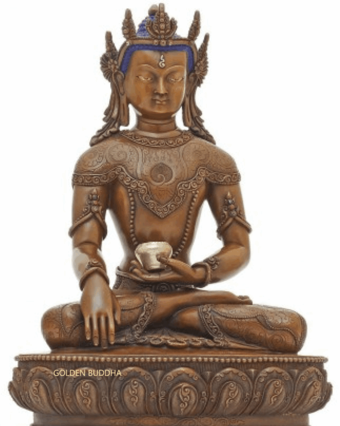 Oxidized Copper 26cm Masterpiece Akshobhya Statue Handmade - Gallery