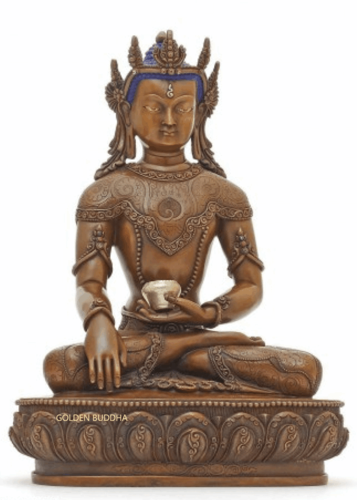 Oxidized Copper 26cm Masterpiece Akshobhya Statue Handmade - Gallery