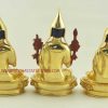 Fully Gold Gilded 9.25" Guru Tsongkhapa Statue Set (24k Gold Finish) - Back