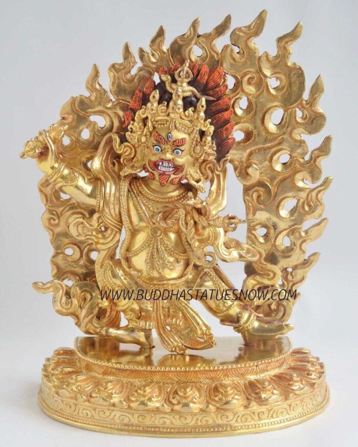 Fully Gold Gilded 9.75" Vajrapani Statue - Gallery