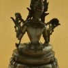 Oxidized Copper 14" White Tara Sculpture, Beautiful Hand Carved Engravings - Back