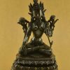 Oxidized Copper 14" White Tara Sculpture, Beautiful Hand Carved Engravings - Gallery
