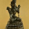 Oxidized Copper 14" White Tara Sculpture, Beautiful Hand Carved Engravings - Left