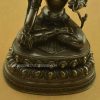 Oxidized Copper 14" White Tara Sculpture, Beautiful Hand Carved Engravings - Lower Front