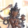 Oxidized Copper 8" Manjushri Statue - Upper Front