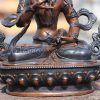 Oxidized Copper 8" Vajrasattva Statue - Lower Front