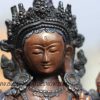Oxidized Copper 8" Seven Eyed Tara Statue, Traditional Handmade Sculpture - Face Detail