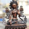 Oxidized Copper 8" Seven Eyed Tara Statue, Traditional Handmade Sculpture - Gallery