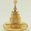 Tibetan Mandala Set 10" Fine Carving Gold Silver Plated (Semiprecious Stones) - Right