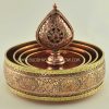 Tibetan Mandala Set 10.25" Brass Rings, Finely Carved, Stones (w/o Base Ring Stand) - Inside