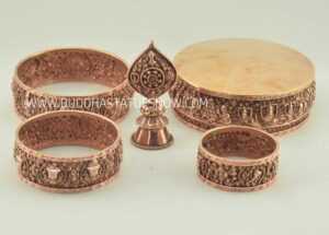 Tibetan Mandala Set 7.5" Hand Carved in Nepal (Semi-Precious Stones) - Parts