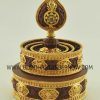 Tibetan Mandala Set 8" Gold and Silver Plated, Handmade (Semiprecious Stones) - Inside Upper