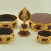 Tibetan Mandala Set 8" Gold and Silver Plated, Handmade (Semiprecious Stones) - Parts