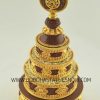 Tibetan Mandala Set 8" Gold and Silver Plated, Handmade (Semiprecious Stones) - Upper