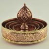 Tibetan Mandala Set 8.5" Brass Rings, Hand Carved Engravings (Semiprecious Stones) - Inside