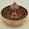 Tibetan Mandala Set 8.5" Brass Rings, Hand Carved Engravings (Semiprecious Stones) - Inside Upper