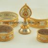 Tibetan Mandala Set 8.5" Gold and Silver Plated (Semiprecious Stones) - Parts