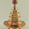 Tibetan Mandala Set 9.5" Antiquated, Brass Rings, Gold Gilded (Semiprecious Stones) - Back