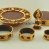 Tibetan Mandala Set 9.5" Oxidized Copper Gold Gilded (Semiprecious Stones) - Parts