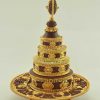 Tibetan Mandala Set 9.5" Oxidized Copper Gold Gilded (Semiprecious Stones) - Right