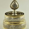 Tibetan Mandala Set 9.75" White Metal, Brass Rings (Semiprecious Stones) - Top