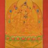 Vajrasattva Shakti Tibetan Thangka Painting 16" x 12.5" (Yab Yum) - Gallery w/Border