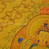 Vajrasattva Tibetan Thangka Painting 15" x 12" (Hand Painted) - Top left