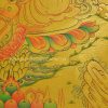 Yellow Dzambhala Tibetan Thangka Painting 15" x 12" (Hand Painted) - Bottom Right