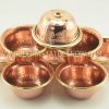 3" Offering Bowls Set Copper Alloy Brass Rings (Handmade in Nepal) - Upper