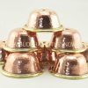 3" Offering Bowls Set Copper Alloy Brass Rings (Handmade in Nepal) - Upside Down