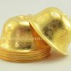 3.5" Set of 7 Offering Bowls Fine Hand Carvings, Fully Gold Plated - Bottom