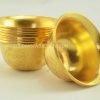 3.5" Set of Eight Offering Bowls Fine Hand Carvings, Fully Gold Plated - Inner
