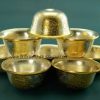 3.5" Set of Eight Offering Bowls, Fully Gold Silver Plated, Fine Hand Carvings - Gallery