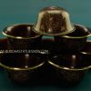 3.5" Set of Eight Offering Bowls, Hand Carved Oxidized Copper Finish w/24k Gold Gilding - Gallery