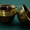 3.5" Set of Eight Offering Bowls, Hand Carved Oxidized Copper Finish w/24k Gold Gilding - Right