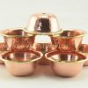 3.5" Tibetan Offering Bowls Set Handmade Copper Alloy w/Brass Rings - Gallery
