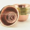 3.5" Tibetan Offering Bowls Set Handmade Copper Alloy w/Brass Rings - Inner
