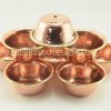 3.5" Tibetan Offering Bowls Set Handmade Copper Alloy w/Brass Rings - Upper
