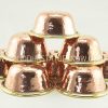 3.5" Tibetan Offering Bowls Set Handmade Copper Alloy w/Brass Rings - Upside Down