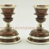 4.25" Tibetan Butter Lamps Set Antiquated Copper Finish w/Silver Plating - Upside Down