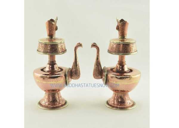 8" Tibetan Bhumpa Set Copper Alloy, Brass Rings w/Semiprecious Stones - Gallery