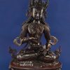 14.5" Handmade Vajrasattva Statue, Fine Hand Carved Detailing, Antiquated Finish - Gallery