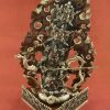 Oxidized Copper 14.5" Rahula Statue Silver Plated Details - Front