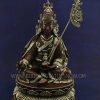 Oxidized Copper 16.75" Guru Rinpoche Statue, Silver Plated - Front